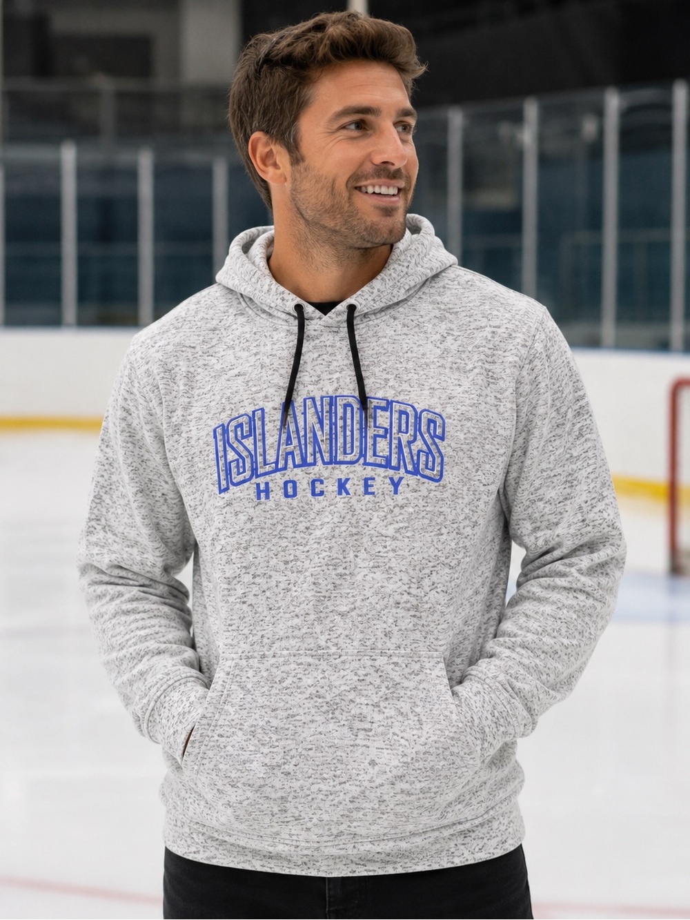 Blue 84 Gray NY Islanders Hooded Sweatshirt